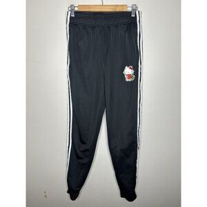 Adidas X Hello Kitty Kids Black White Striped Jogger Pants Size Large